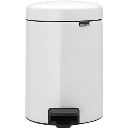 Ведро для мусора Brabantia NewIcon с крышкой 3 л металл белое с педалью