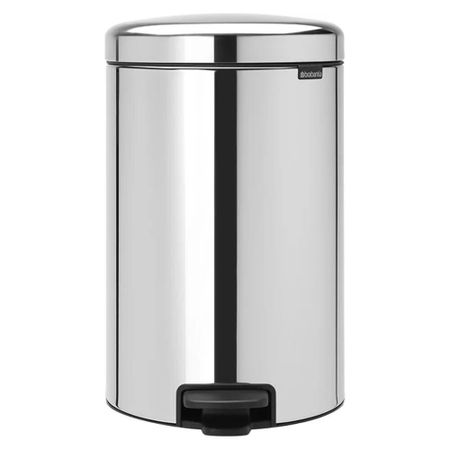 Ведро для мусора Brabantia NewIcon с крышкой 20 л металл стальное полированное с педалью с внутренним металлическим ведром