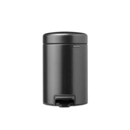 Ведро для мусора Brabantia NewIcon с крышкой 3 л металл серое с педалью