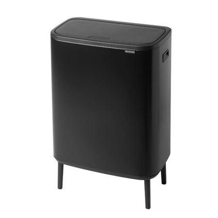 Ведро для мусора Brabantia Bo Hi Touch Bin с крышкой двухсекционное 30/30 л металл черное матовое