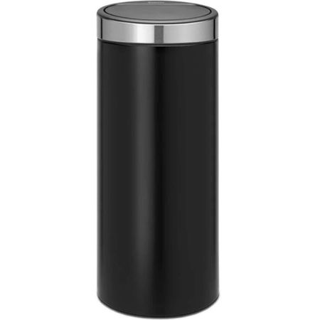 Ведро для мусора Brabantia Touch Bin New с крышкой 30 л металл черное матовое 20 шт колпачки на обод колеса для volvo s40 s60 s80 xc60 xc90 v40 v60 c30 xc70 v70