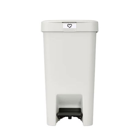 Ведро для мусора Brabantia StepUp с крышкой 16 л пластик светло-серое с педалью