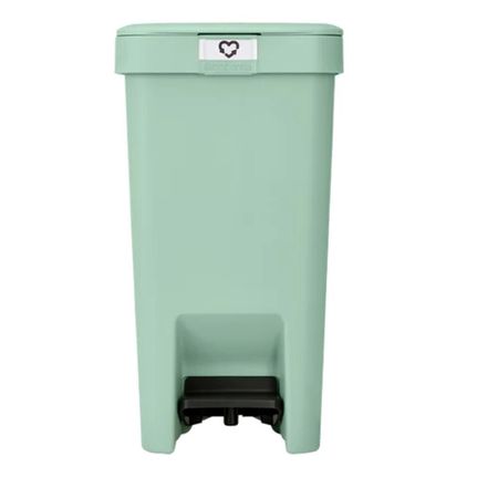 Ведро для мусора Brabantia StepUp с крышкой 10 л пластик мятно-голубое с педалью