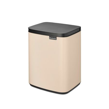 Ведро для мусора Brabantia Bo с крышкой 7 л металл бежевое с педалью
