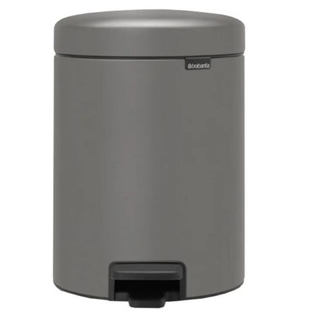 Ведро для мусора Brabantia NewIcon с крышкой 5 л металл серое с напылением с педалью