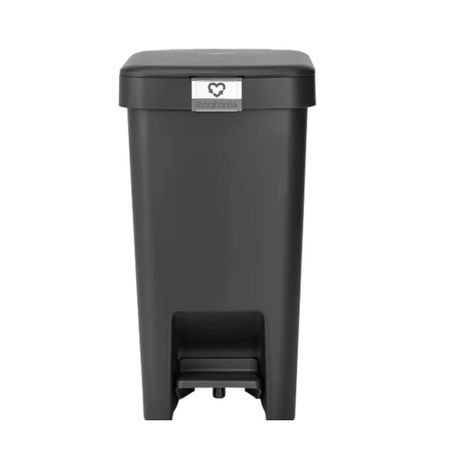 Ведро для мусора Brabantia StepUp с крышкой 10 л пластик темно-серое с педалью