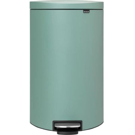 Ведро для мусора Brabantia FlatBack+ с крышкой 30 л металл мятное металлик с педалью