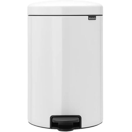 Ведро для мусора Brabantia NewIcon с крышкой 12 л металл белое с педалью