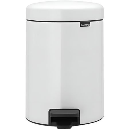 Ведро для мусора Brabantia NewIcon с крышкой 5 л металл белое с педалью