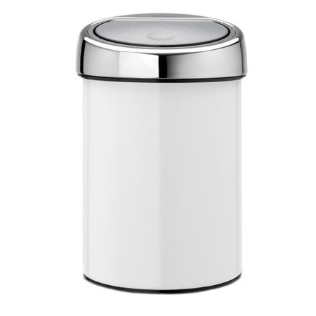 Ведро для мусора Brabantia Touch Bin с крышкой 3 л металл белое