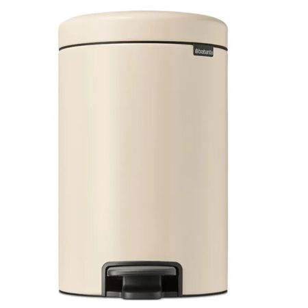 Ведро для мусора Brabantia NewIcon с крышкой 12 л металл бежевое с педалью