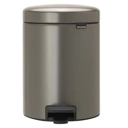 Ведро для мусора Brabantia NewIcon с крышкой 5 л металл платиновое с педалью