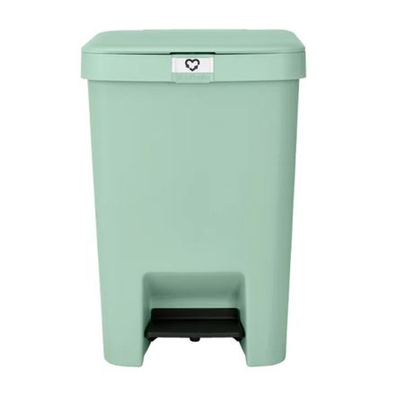 Ведро для мусора Brabantia StepUp с крышкой 25 л пластик мятно-голубое с педалью