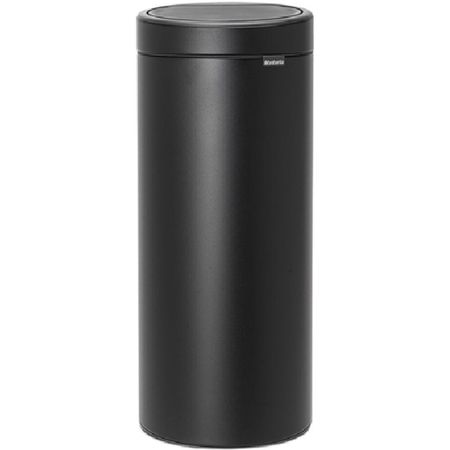 Ведро для мусора Brabantia Touch Bin New с крышкой 30 л металл черное с эффектом минерального напыления тетрадь 48л кл релакс мел картон ламинация soft touch с эффектом металлик ассорти