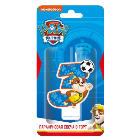 Свеча на торт Щенячий патруль Цифра 3 вид 2