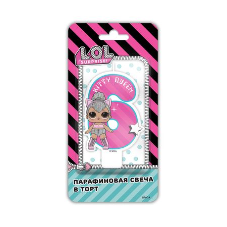 Свеча на торт  L.O.L. Цифра 6