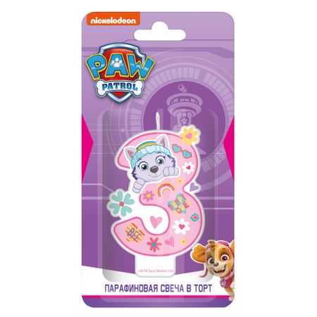 Свеча на торт Щенячий патруль Цифра 3 вид 1