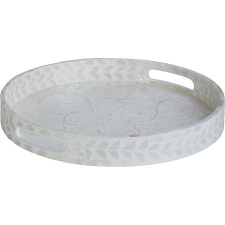 Поднос декоративный Glasar с отделкой раковинами устриц 35х35х5 см