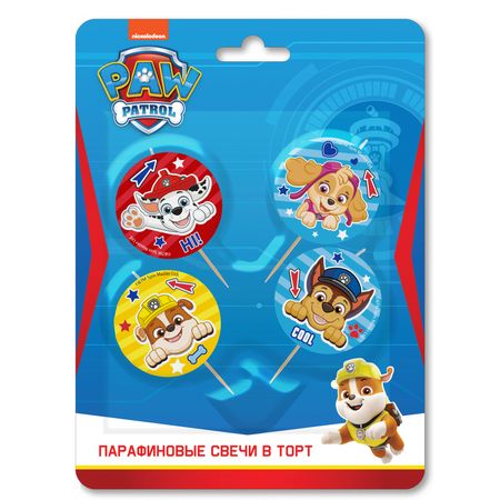 Свечи на торт Щенячий патруль 4 шт