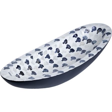 Блюдо декоративное Glasar с отделкой раковинами устриц 50х16х8 см