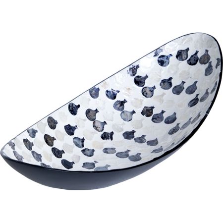 Блюдо декоративное Glasar с отделкой раковинами устриц 43х17х10 см