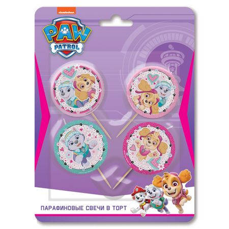 Свечи на торт Щенячий патруль Для девочек 4 шт