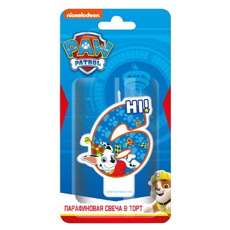 Свеча на торт Щенячий патруль Цифра 6 вид 2