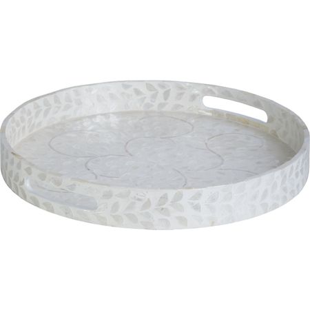 Поднос декоративный Glasar с отделкой раковинами устриц 40х40х5 см
