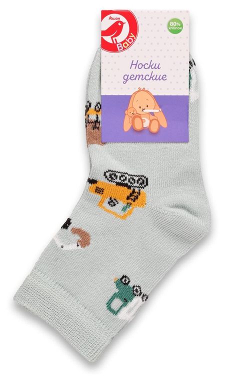 Носки для мальчика АШАН Красная птица Baby оливковые, р 10-12