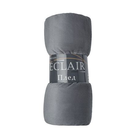 Плед ECLAIR фланелевый однотонный серый, 180х200 см