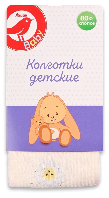 Колготки для девочки АШАН Красная птица Baby бежевые, р 92-98