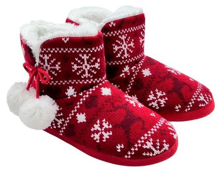 Тапочки женские новогодние InExtenso красные