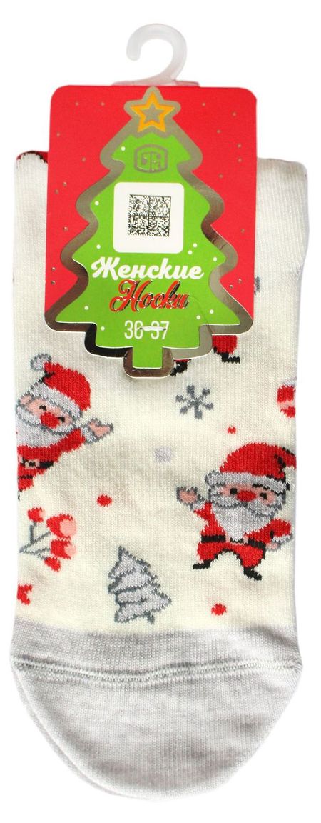 Носки женские новогодние Брестские Classic молочный, р. 23