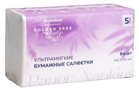 Салфетки бумажные Golden Tree пятислойные, 84 шт