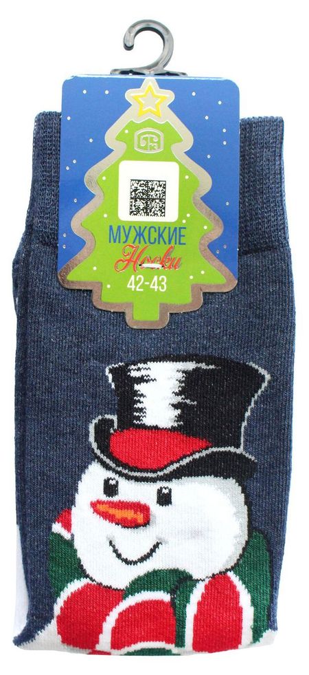Носки мужские новогодние Брестские Classic темно-синий меланж, р. 27