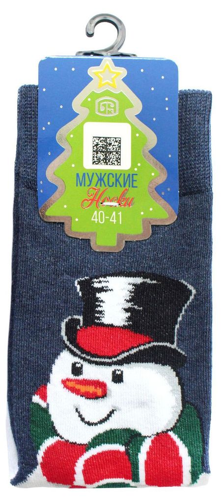 Носки мужские новогодние Брестские Classic темно-синий меланж, р. 25