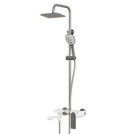 Душевая система Mixline City White с верхним душем с лейкой со смесителем хром/белый (553216)