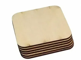 Заготовка деревянная, Полноцвет, Набор подставок под чашки 