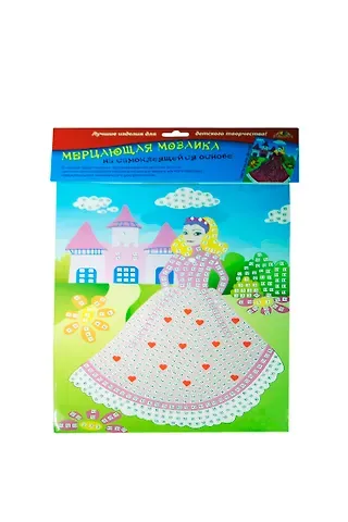 Самокл. мерцающая мозаика из мягк. пластика Волшебница и замок (C1573-06) (набор для дет. творч.)