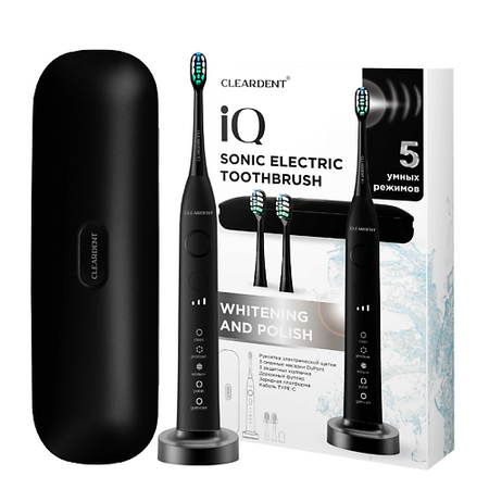 Электрическая зубная щетка CLEARDENT Электрическая зубная щетка звуковая для взрослых серии iQ для bmw 5 6 серии e60 e61 e63 e64 2003 2010 передние щетки стеклоочистителя ветровое стекло 2004 2005 2007 2008 2009 щетка