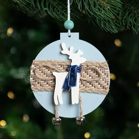 Украшение декоративное подвесное KREAFORTA Олень 13 см синий