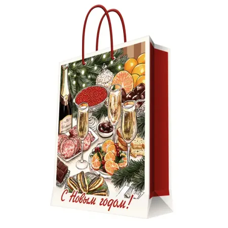 Подарочный пакет Праздник 48x41x19 см гс пакет воронеж 18 23 8 бумага