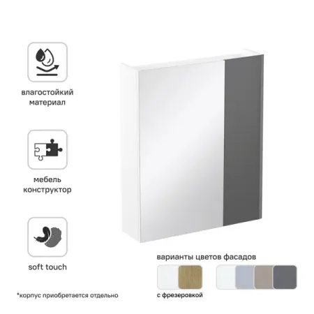 Фасад для мебели в ванной Iddis Lahta LAH20GMi89 19.8 см МДФ цвет графитовый