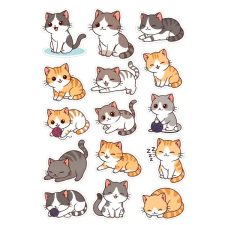 Наклейка Симфония Котики 30x20 см