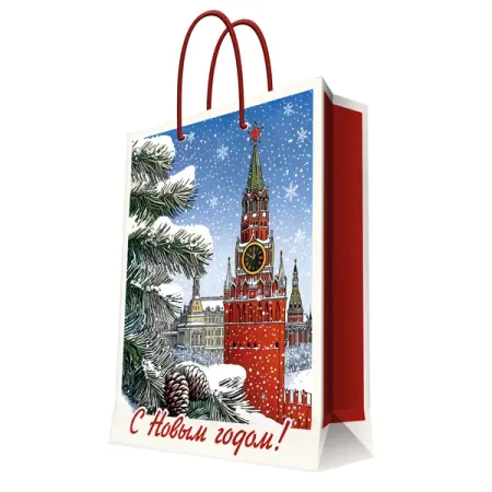 Подарочный пакет Куранты 12.7x26 см гс пакет воронеж 18 23 8 бумага