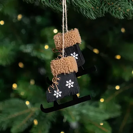 Украшение декоративное подвесное KREAFORTA Коньки 18 см черный