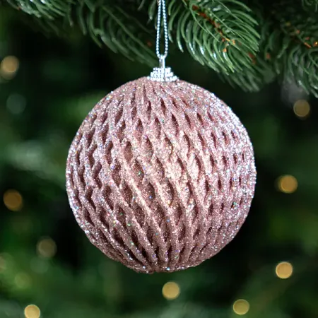 Шар елочный KREAFORTA ажурный ø10 см розовый