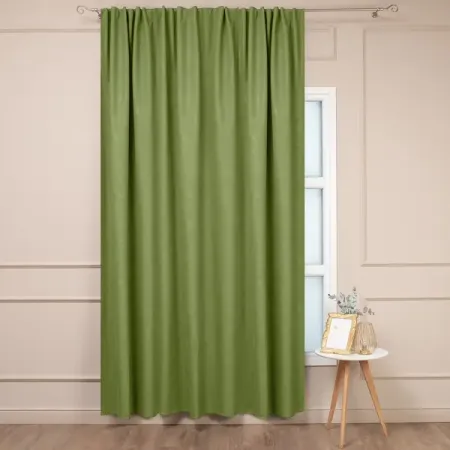 Штора на ленте блэкаут 200x280 см цвет зеленый