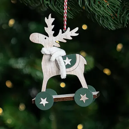 Украшение декоративное подвесное KREAFORTA Олень 12 см зеленый