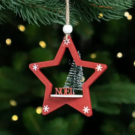 Украшение декоративное подвесное KREAFORTA Звезда 11 см красный
